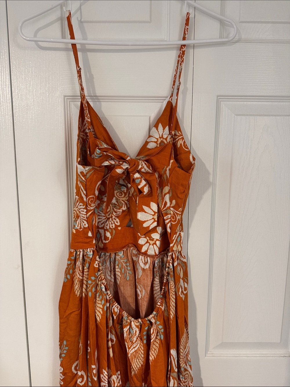 Cupshe Orange Floral Spaghetti-Strap Maxi Dress - Picture 5 of 5